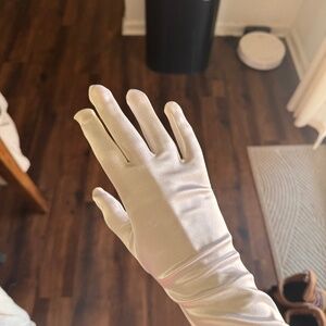 Satin Elbow Length White Gloves for Wedding/bride